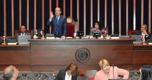 Reinaldo Pared Pérez habla en la sesión en la que fue conocido el proyecto sobre loma Miranda.