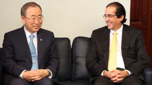 Ban Ki-Moon y Gustavo Montalvo.