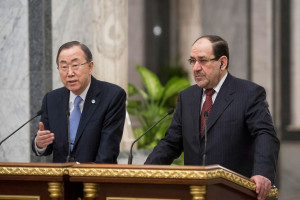 Ban Ki-moon y Nouri Kamel al-Maliki en foto de archivo.