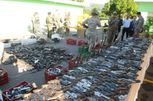Algunas de las armas destruidas por la Procuraduría.