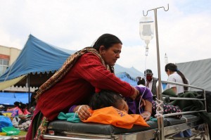 Afectados del terremoto en Nepal.