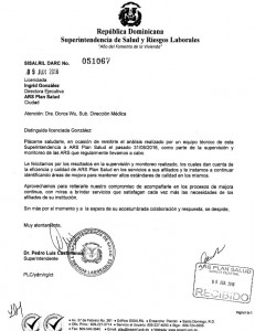 Certificación ARS Plan Salud Banco Central.