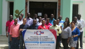 Representantes de organizaciones de haitianos en el país.