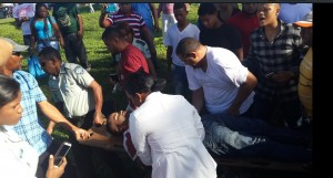 Uno de los accidentados en Las Américas.
