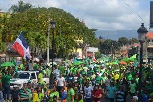 Participantes en la marcha verde en Santiago.