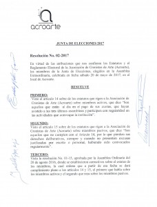 Resolución de Acroarte.