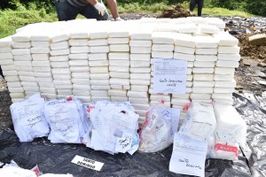 Parte de la dorga incinerada por la Procuraduría General.