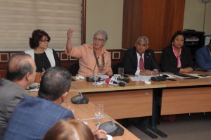Altagracia Guzmán se reunió con una comisión de la Cámara de Diputados.