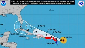 Trayectoria del huracán Irma.