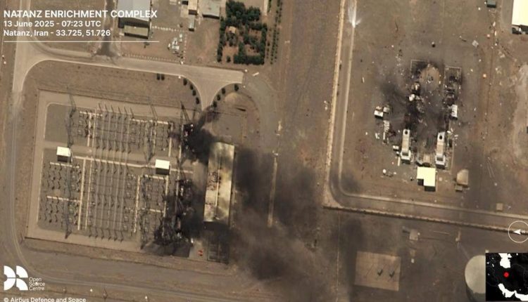 Imágen de planta nuclear en Irán destruida por Israel.