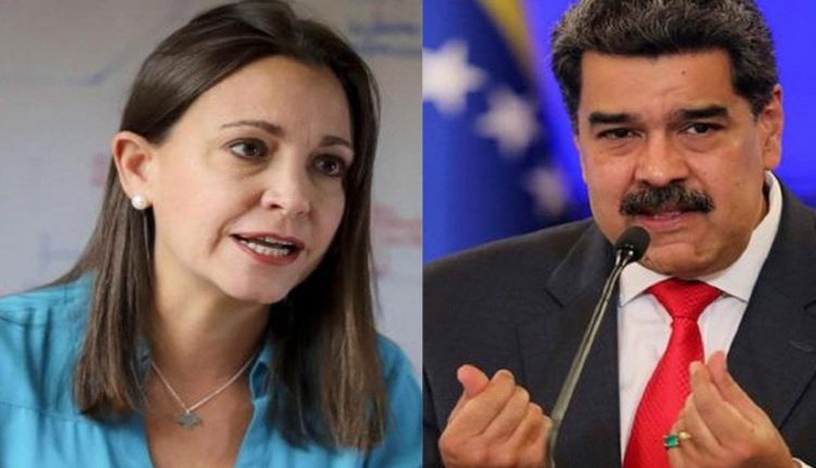 María Corina Machado y Nicolás Maduro.