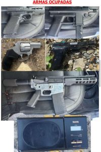 Armas ocupadas a supuestos delincuentes.