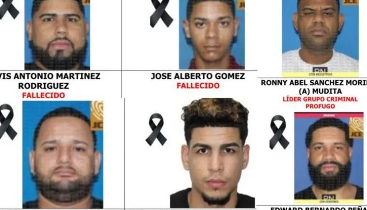 Los cinco alegados delincuentes asesinados en Santiago.