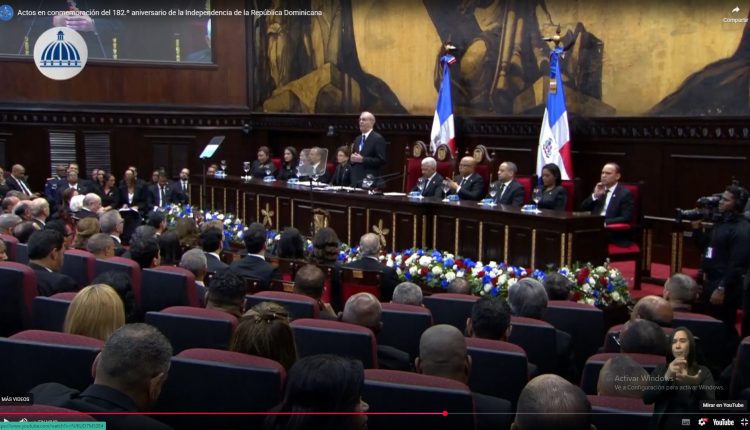 Luis Abinader durante rendición de cuentas.