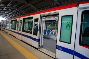 Uno de los vagones del Metro de Los Alcarrizos.