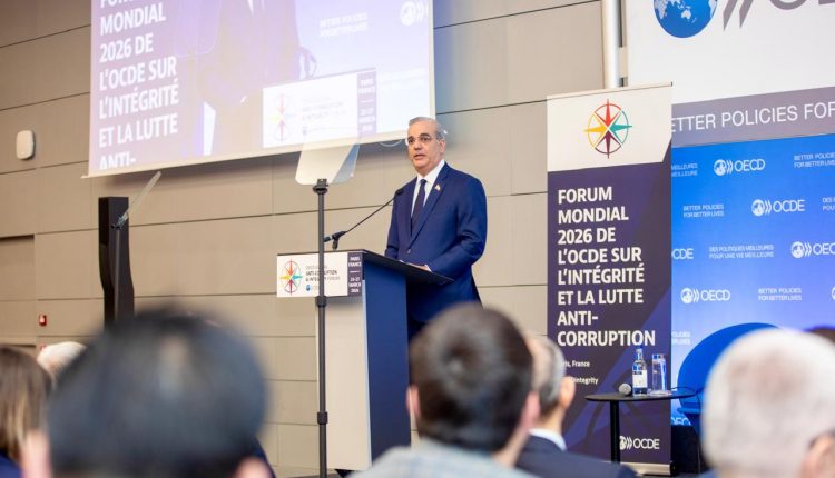 Luis Abinader habla en el Foro Global Anticorrupción e Integridad de la Organización para la Cooperación y el Desarrollo Económico.