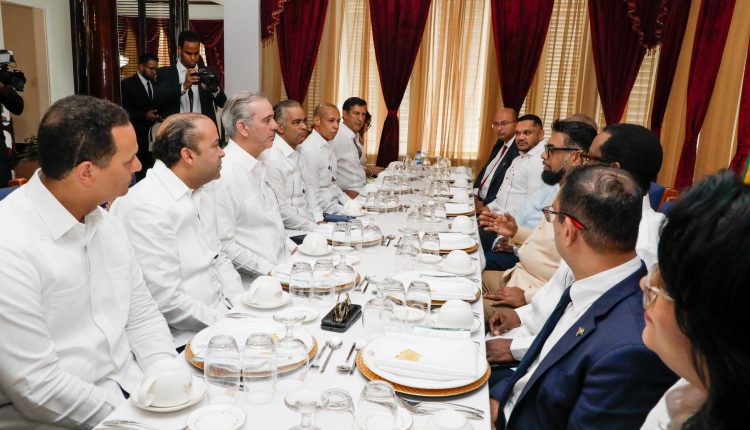 Delegaciones de República Dominicana y de Guyana en reunión bilateral.