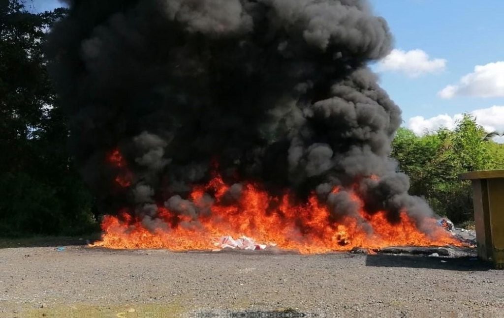 Incineración de drogas.