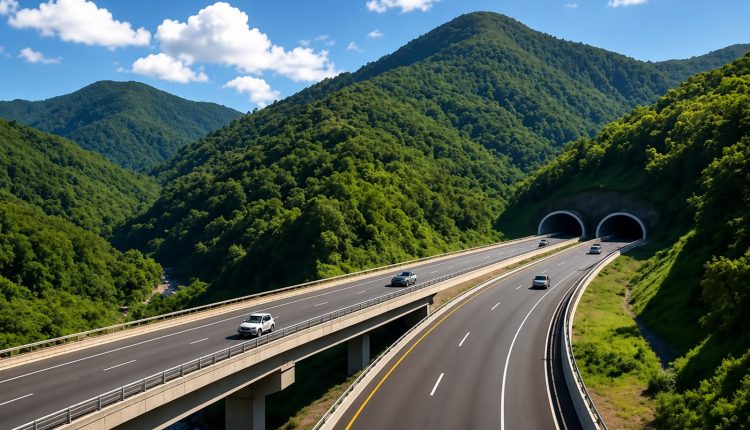 Autopista tendrá túneles en montañas verdes.