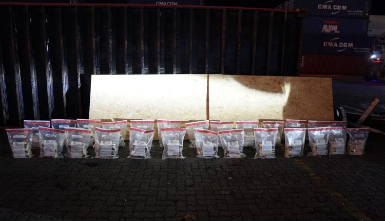 Cocaína encontrada en contenedor.