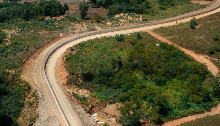Lugar de construcción del muro en Jimaní.