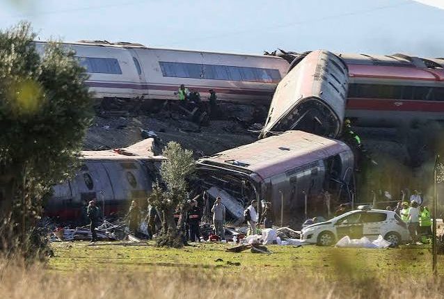 Colisión de trenes en España.